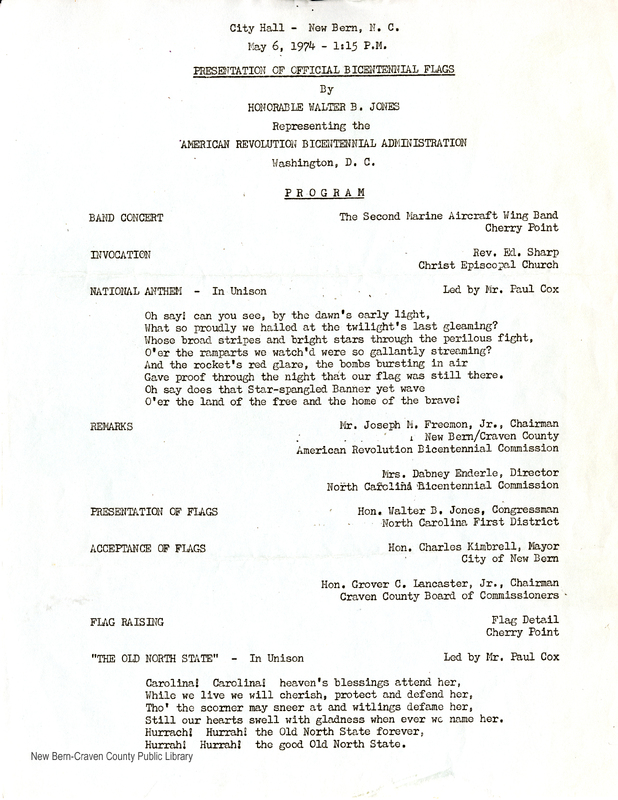 1974 Bicentennial Flag Presentation Program 1974 Bicentennial Flag Presentation Program