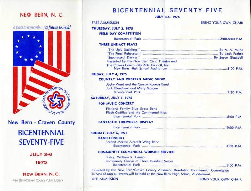 1975 Program for the Bicentennial for the American Revolution 1975 Program for the Bicentennial for the American Revolution