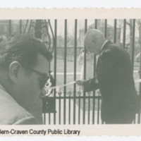 Tryon Palace Grand Opening, Gov. Hodges cutting ribbon