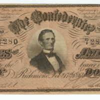 Confederate States of America paper currency, value fifty dollars
