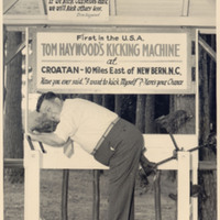 Tom Haywood with his kicking machine