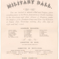The Grand Military Ball Program 1876