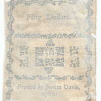 North Carolina paper currency, Bill of Credit value fifty dollars