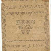 North Carolina paper currency, Bill of Credit value ten dollars
