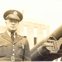 Lieutenant Colonel Wilson H. Stephenson in front of the National Guard Armory