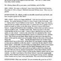 Between Two Rivers Oral Interview With Alberta Jones<br /><br />
