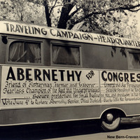 Charles L. Abernethy Jr.'s traveling campaign headquarters, parked in front of his home at 608 Pollock Street