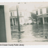 Pollock Street during hurricane, September 1955