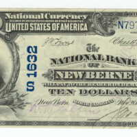 Paper currency, National Bank of Newberne Note (third charter period), value ten dollars