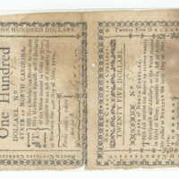 Uncut NC 1780 $25 and $100, reverse