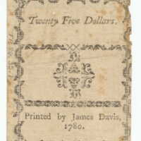 North Carolina paper currency, Bill of Credit value twenty five dollars