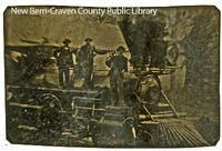 Ferrotype, Three Men and a Train 