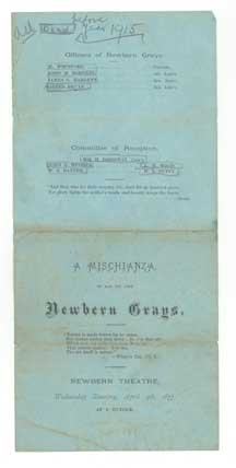 Obverse image of mischianza program, 1877.