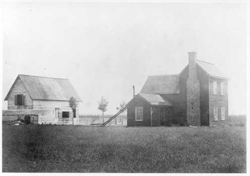 Farm buildings on the old campground--click for more information